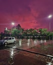 Beauty Pink sky after rain Royalty Free Stock Photo