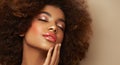 Beauty portrait of African American girl with afro hair Royalty Free Stock Photo