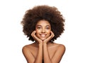 Beauty portrait of African American girl with afro hair Royalty Free Stock Photo