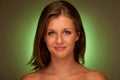 Beauty portrait of attractive young woman with green aura Royalty Free Stock Photo