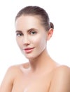 Beauty portrait of beautiful young woman with perfect clean skin. SPA therapy Royalty Free Stock Photo
