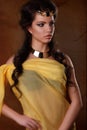 Beauty portrait of a girl in the image of Egyptian Pharaoh Cleopatra