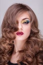 Beauty portrait of gourgeous woman with professional make up Royalty Free Stock Photo