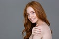 Beauty portrait of a happy redhead woman