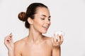 Beauty portrait of a healthy beautiful half naked woman Royalty Free Stock Photo