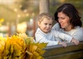 Beauty portrait of mother and daughte. Mothers day