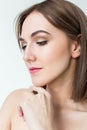 Beauty portrait of a pretty girl with makeup Royalty Free Stock Photo