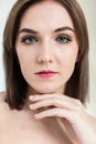 Beauty portrait of a pretty girl with makeup Royalty Free Stock Photo