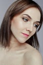 Beauty portrait of a pretty girl with makeup Royalty Free Stock Photo