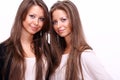 Beauty portrait of two beautiful young women