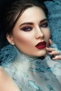 Beauty portrait in water, fashion vogue style shoot