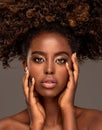 Beauty portrait of woman with afro