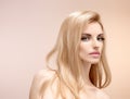 Beauty portrait woman, eyelashes, natural makeup Royalty Free Stock Photo