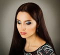 Beauty Portrait of Woman with Fashionable Makeup