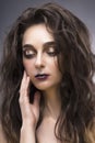Beauty portrait of the young woman with a vanguard make-up Royalty Free Stock Photo