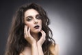 Beauty portrait of the young woman with a vanguard make-up Royalty Free Stock Photo