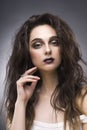 Beauty portrait of the young woman with a vanguard make-up Royalty Free Stock Photo