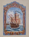 The beauty of Portugal - beautiful tiles with a sailboat in Lagos