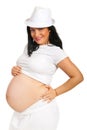 Beauty pregnant woman with hat