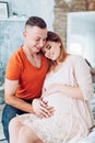 Beauty Pregnant Woman . Pregnant Belly Royalty Free Stock Photo