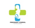 beauty pregnant women vector icon