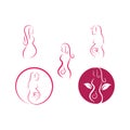 beauty pregnant women vector icon