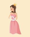 Beauty princess tale pink dress crown