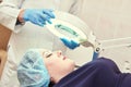 Beauty procedure. Facial skin examination