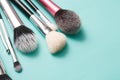 Beauty products, everyday make-up brushes, cosmetics Royalty Free Stock Photo