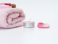 spa products of rose essential oil Royalty Free Stock Photo