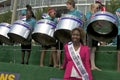 Beauty Queen and the steel drum band at the Canada Day parade