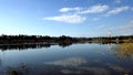 The beauty of the reservoirs of Israel. Lake in Rishon Lyceon. Royalty Free Stock Photo