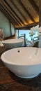 Beauty resort bathroom with white orchid