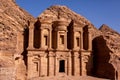Beauty of rocks and ancient architecture in Petra, Jordan. Ancient temple in Petra, Jordan Royalty Free Stock Photo
