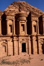 Beauty of rocks and ancient architecture in Petra, Jordan. Ancient temple in Petra, Jordan Royalty Free Stock Photo