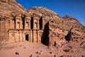 Beauty of rocks and ancient architecture in Petra, Jordan. Ancient temple in Petra, Jordan Royalty Free Stock Photo