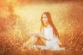 Beauty Romantic Girl Outdoors Royalty Free Stock Photo