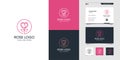 Beauty rose flower logo and business card design idea, Premium Vector