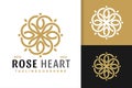 Beauty Rose Heart Logo Design, brand identity logos vector, modern logo, Logo Designs Vector Illustration Template Royalty Free Stock Photo