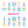 Beauty Salon Accessory Collection Icons Set Vector