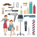 Beauty Salon Decorative Icons Set