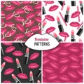 Beauty salon fashion cosmetics seamless pattern