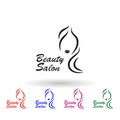 Beauty salon logo multi color icon. Simple glyph, flat vector of beauty salon icons for ui and ux, website or mobile application