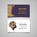 Beauty Salon luxury business card design template with beautiful