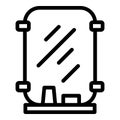 Beauty salon mirror icon, outline style