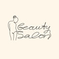 Beauty salon slogan with women`s body hand drawn t-shirt print.