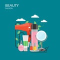 Beauty saloon vector flat style design illustration