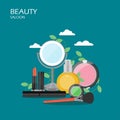 Beauty saloon vector flat style design illustration