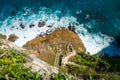 Beauty scenic landscape big rocks tropical island and ocean waves Royalty Free Stock Photo