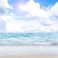 Beauty seascape under blue clouds Royalty Free Stock Photo